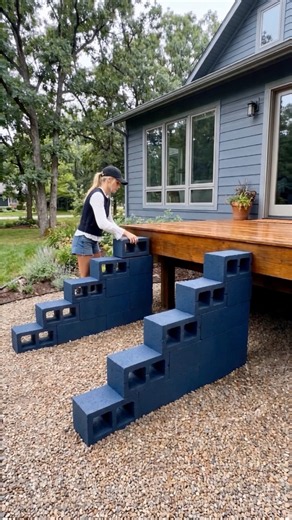 DIY Cinder Block & Timber Deck Stairs Build