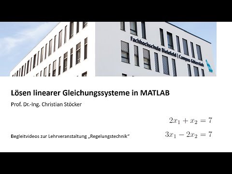Lösen linearer Gleichungssysteme in MATLAB