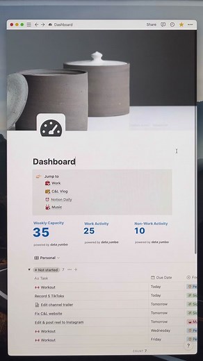 Adding metrics to my Notion dashboard 😎 #notiontutorial #notionhacks #notiontour