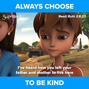 8.2K views · 1K reactions | Boaz helped Ruth because he admired her loyalty to her family.  Remember that your kindness goes a long way!  | Superbook | Facebook