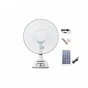 [Hot Item] Folding Table DC Fan 12 Inch DC Fan Electronic Small Mini Solar White