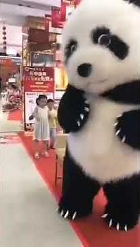 Adult Giant Inflatable Furry Panda Mascot Costume Dancing for Entertainment Blow Up Walking Suit