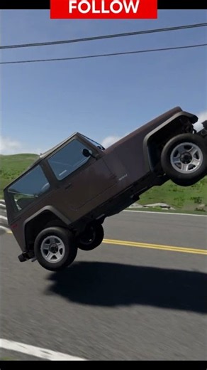 Cars Driving Across a Lava Crossing Road | #68 #gaming #BeamNG Drive #shortsfeed