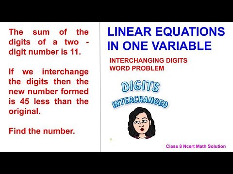 Linear Equations in One Variable | Maths of Class 8 | Interchanging Digit Problem | NCERT Maths