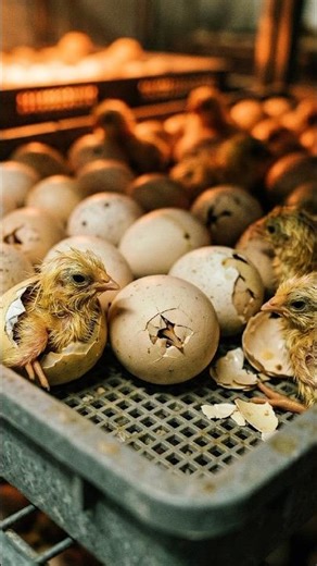 Modern Poultry Hatchery: How Thousands of Chicks are Born 🐥 (Industrial Process)#shortsfeed #shorts