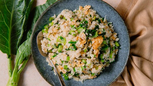 Egg and gai lan fried rice