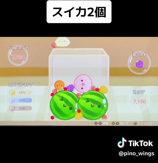 スイカゲームの楽しさ！2個の挑戦