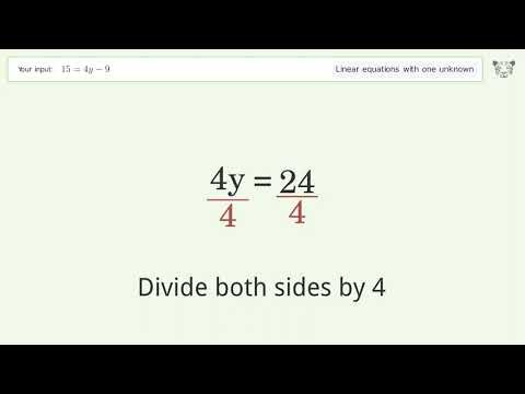 Solve 15=4y-9: Linear Equation Video Solution | Tiger Algebra