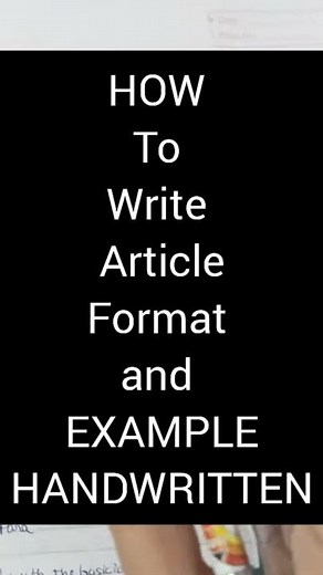 How to write article format with example