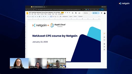 NetAsset course by Netgain for Rapid Cloud Partners
