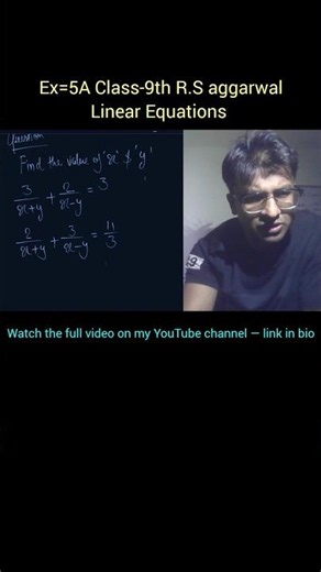 Class 9 RS Aggarwal Exercise 5A | Linear Equations in Two Variables | #shorts