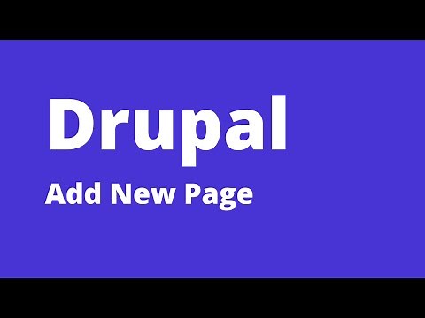 Drupal - How to Add New Page