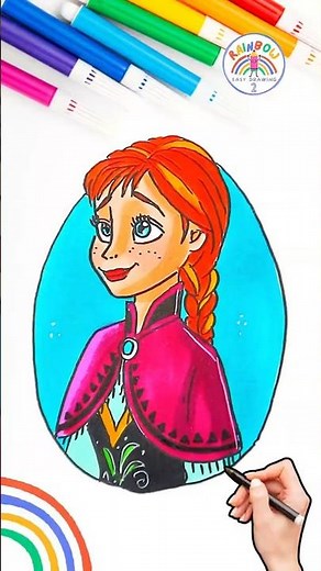 Anna FROZEN | How to Draw FROZEN Elsa and Anna Nice 🌈👸🏼 #disney #FROZEN #princess #shorts