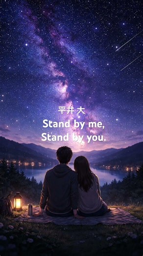 聴いた時のイメージです！🎵#歌詞動画 #aiart 平井大Stand by me, Stand by you.