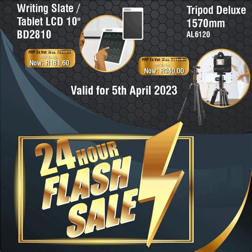 Don't miss out on our next💥 24-Hour Online Flash Sale💥 20% OFF Selected Products! #tripod #lcdtablet *** 5 April 2023 Only** ☑ 20% OFF Deluxe Tripod 1570mm (AL6120) ☑ 20% OFF 10" LCD Writing Tablet Slate (AL6120) Shop Online 👉 Next-day delivery https://www.parrot.co.za/promotions/24-hour-flash-sale | Parrot Products - Pty Ltd