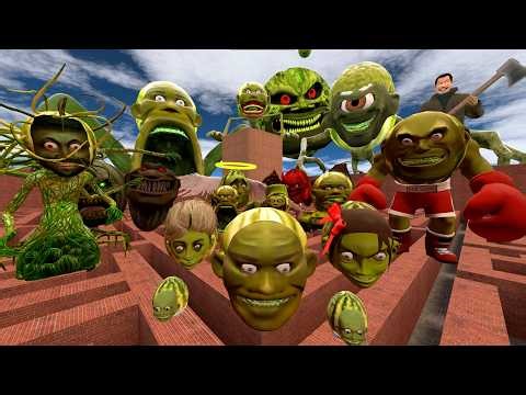 ALL LIN GANG MELON Family and SCARY DEVIL BOSS Chasing Me in GARRY'S MOD!