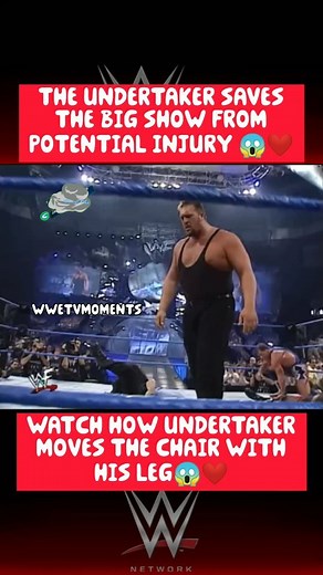 WWE TV MOMENTS | THE UNDERTAKER SAVES THE BIG SHOW FROM POTENTIAL INJURY 😱❤️ WATCH HOW UNDERTAKER MOVES THE CHAIR WITH HIS LEG😱❤️ . . . . . . . . . . #wwe... | Instagram