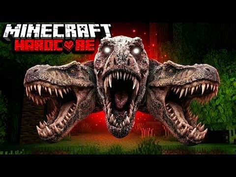 Surviving Most Disturbing Dinosaur In Minecraft Hardcore World