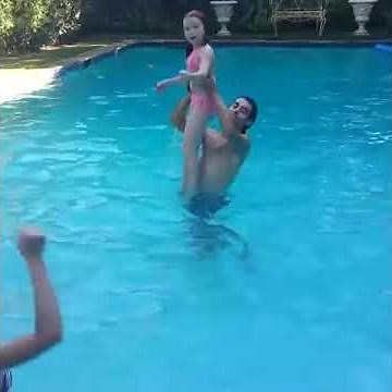 Francesca Capaldi and Blake Michael swim