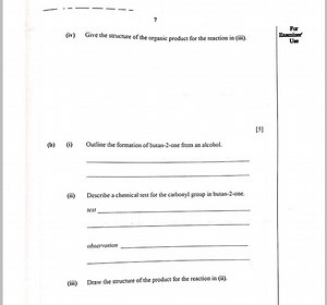 (b)(i) Outline the formation of butan-2-one from an alcohol.... | Filo