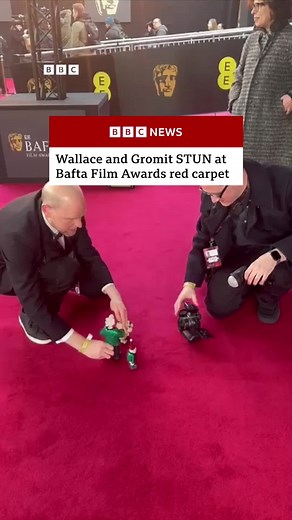 Wallace and Gromit: Vengeance Most Fowl is up for best animated film, as well as a new category which recognises children’s and family films. #BAFTAFilmAwards #BAFTAs #WallaceAndGromit #Aardman #Awards #AwardsSeason #London #UK #BBCNews