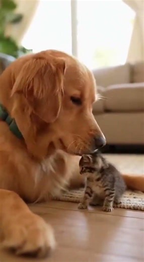 Big Dog Plays With Tiny Kitten and Wins the Internet #dogsofinstagram #doglife #dogandcat #shorts