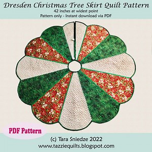 Quilted Christmas Tree Skirt Pattern - DIGITAL PDF - Dresden Christmas - Etsy Australia