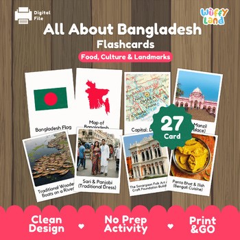 Bangladesh Geography & Culture Flashcards | Asia Social Studies | Country Study