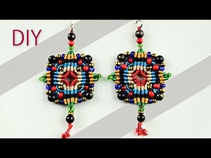 Macramé Cross-shaped Earrings Tutorial