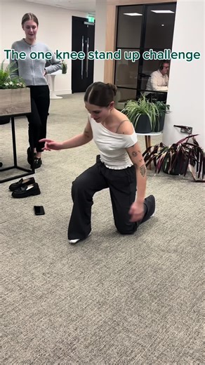 Single Leg Stand Up Challenge in the Office