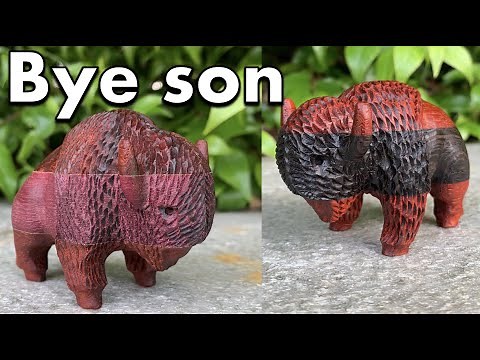 Carving a Wooden Bison with Just a Dremel
