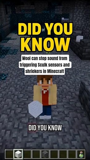Did you know wool can stop sound from triggering Sculk sensors and shriekers in Minecraft?