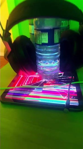 water bottle woth headphones listening to sad moosick #fyp #funny #waterbottle