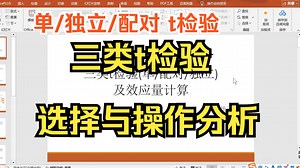 【小白学统计】三类t检验的区别，单样本t检验、独立样本t检验、配对样本t检验软件操作与分析结果解读，t检验效应量指标解读