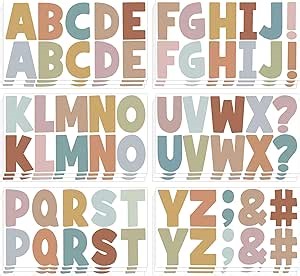 Letter Stickers Bulletin Board Letters 2.5Inch,186 Pcs Large Alphabet ABC Sticker for Classroom Wall Decor,Vinyl Self Adhesive Letters Stickers for Bulletin Board Mailbox Poster Home Window(Boho)