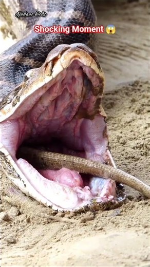 Unbelievable! Python swallows its prey whole!! 😱 #shorts