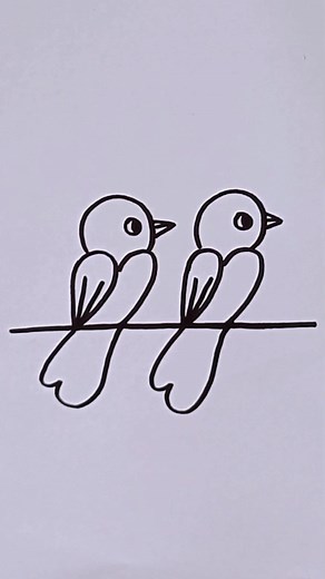 The easiest way to draw birds with 22 #creativeart #foryourpage #learnontiktok #booktok #easydrawing
