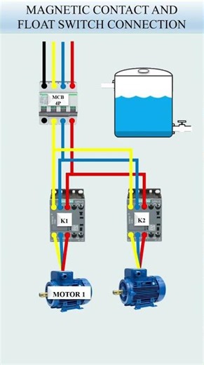 Motor Control Using Float Switch | Water Tank Automatic Pump Control 💧⚡#motorcontrol #floatswitch