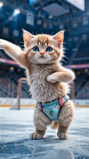 Ice Ice Kitty! This Dancing Kitten Owns the Hockey Rink! #HockeyCat #IceDance #KittenShorts