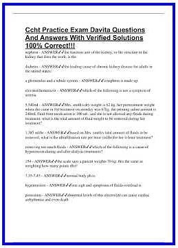 Ccht Practice Exam Davita Questions And Answers With Verified Solutions 100 Correct 636x882