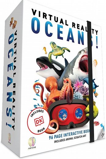 Abacus Brands VR Oceans Science Kit for Kids with VR Goggles and Interactive DK Book