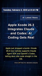 🧐👉 Apple Xcode 26.3 Integrates Claude and Codex: AI Coding Gets Real #QixNewsAI
