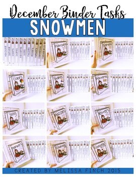 Snowmen Themed Basic Skills Binder Tasks - File Folder Activities - Task Boxes