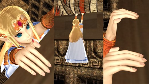 While the princesses split up to explore the Stone Temple, Zelda fell on a trap on a platform. Now she is hanging for dear life over a long fall while the others seem unaware of her situation. Trope: Cliffhanger Grab my Hand Character: - Zelda (Super Smash Bros Ultimate) https://www.deviantart.com/sab64 - Daisy (Super Smash Bros Ultimate) https://www.deviantart.com/crossmmd Stage: - Stone Temple (The Legend of Zelda: Majora's Mask) https://www.deviantart.com/julehyrule Software: - MikuMikuDance 