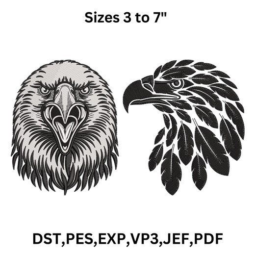 Black Eagle Embroidery Designs, USA Embroidery Machine Files, 9 Sizes, Instant Download - Etsy
