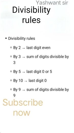 Disibility rules