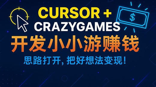 cursor   crazygames, 如何开发小游戏搞钱？打开思路，把你的想法变成现实，小白也可以上手！