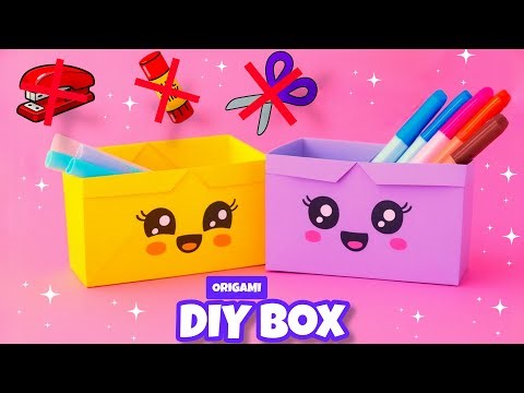 DIY paper Box ✨ | easy origami box No Glue, No Scissors, No Stapler | Cute Paper Organizer for Kids