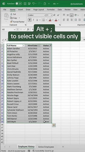 How to SELECT VISIBLE CELLS in Excel! #excel