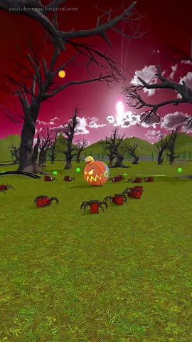 Pacman vs evil baby train monsters - Halloween showdown! 🔥🚂🎃 #pacman #3d #animation